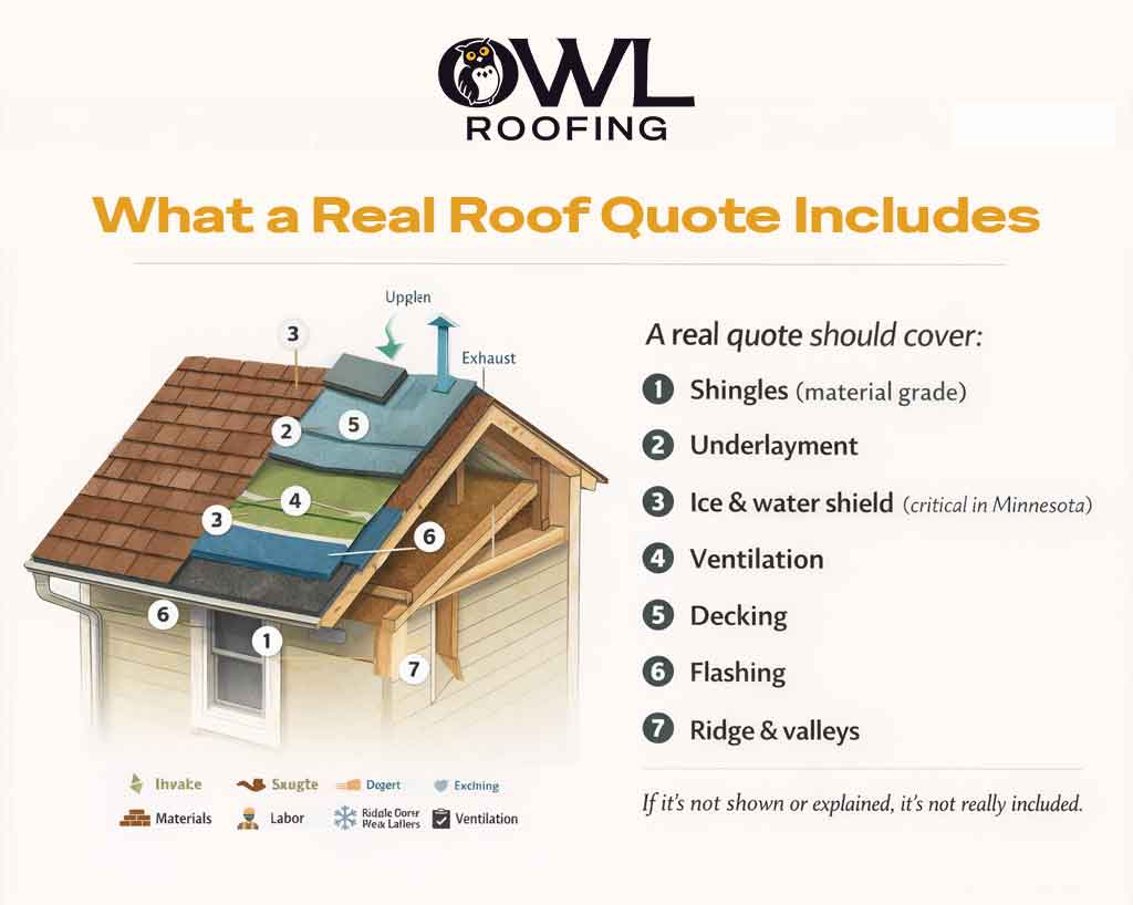 roof quote minnesota clear transparent pricing what a real roof quote includes
