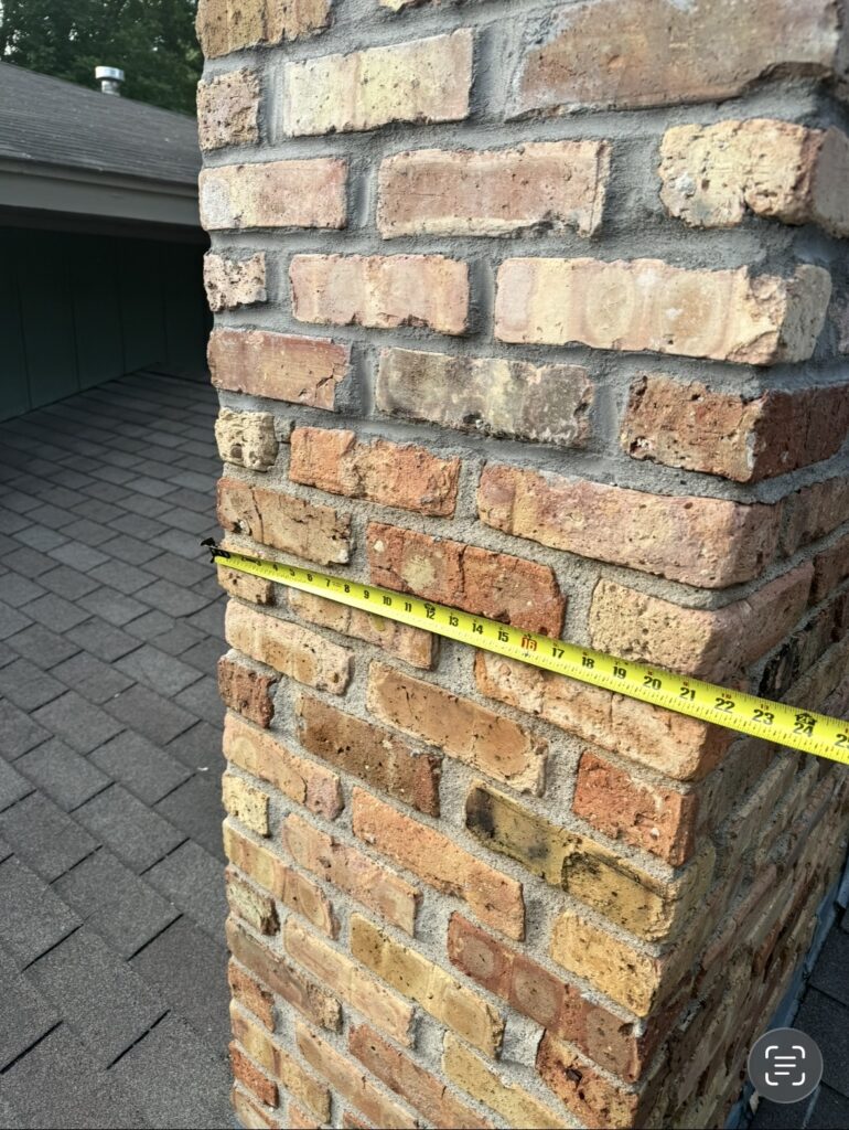 measure the chimney to see if it's 30 inches, if it's under it doesn't need a cricket such as this chimney measured here