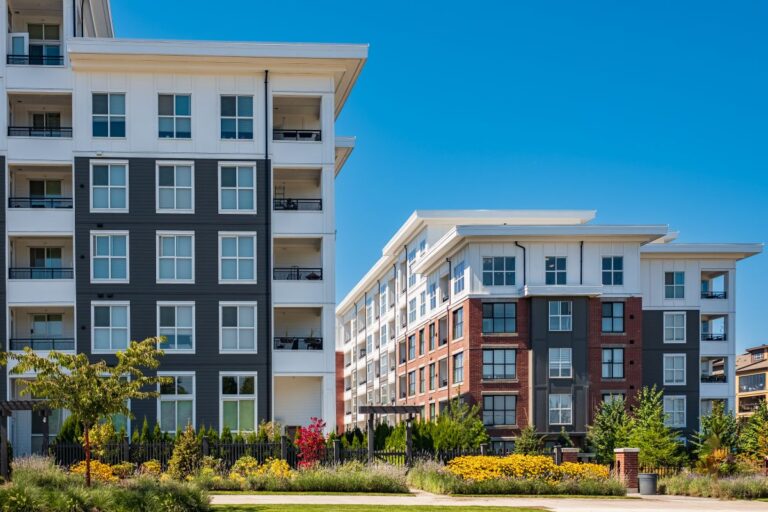 apartment complex surrounded by greenery