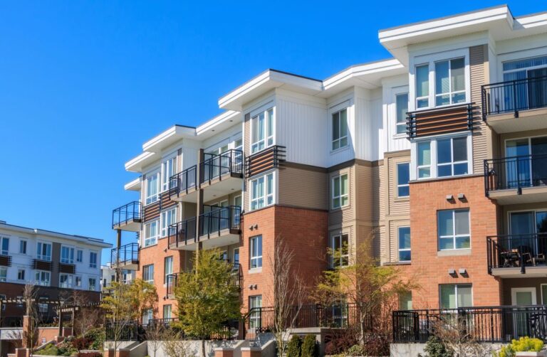 apartment complex with balconies