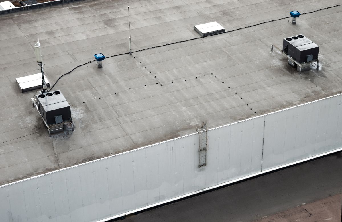 black commercial roof