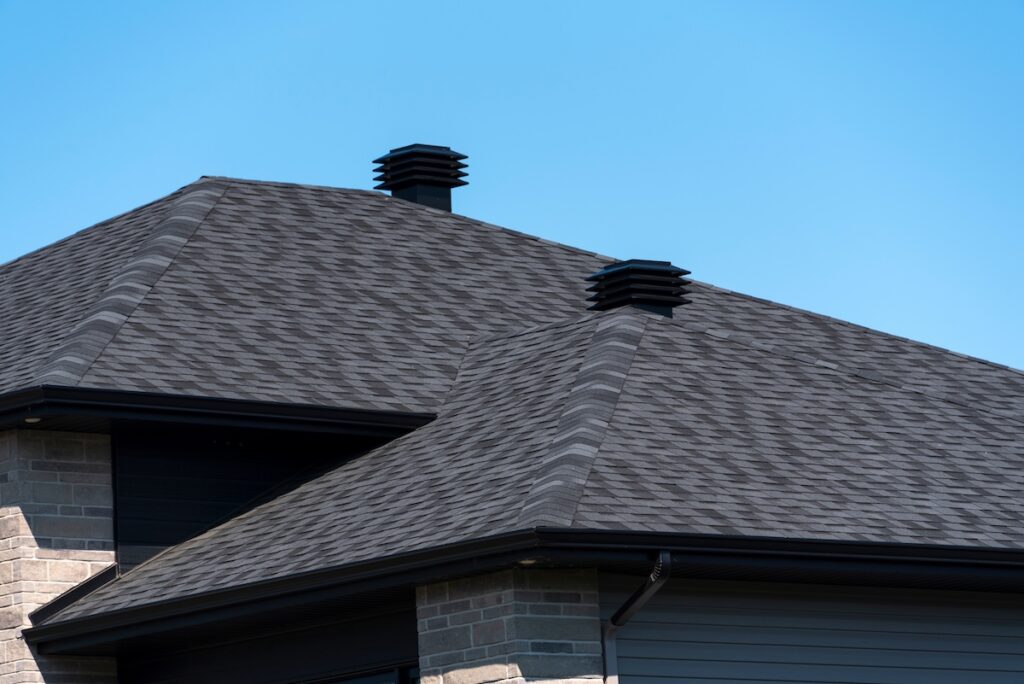 black shingle roof