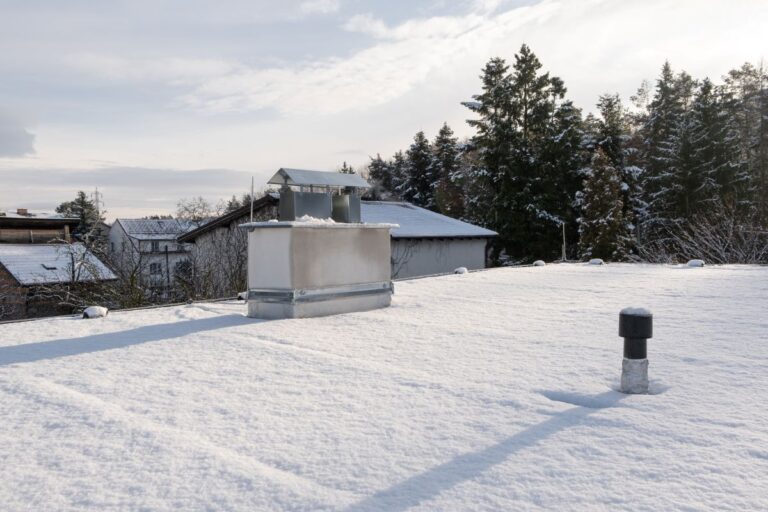 flat roof covered in snow