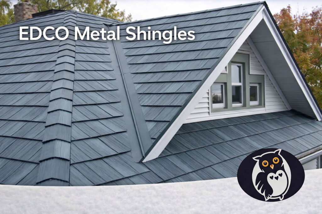 if you're looking for metal roofing in Shoreview or metal roofing in north oaks using EDCO metal shingles such as in the picture here would be a great option and Owl Roofing would love to install them
