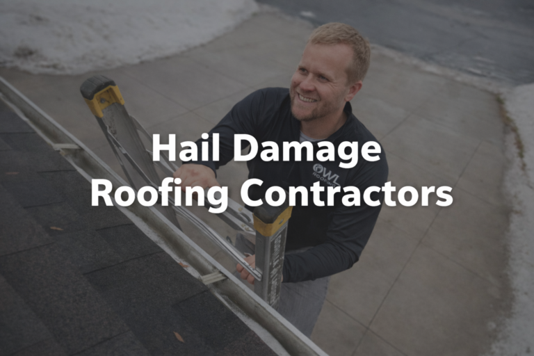 photo of Noah, owner of Owl Roofing, and hail damage roofing contractors as text overlay