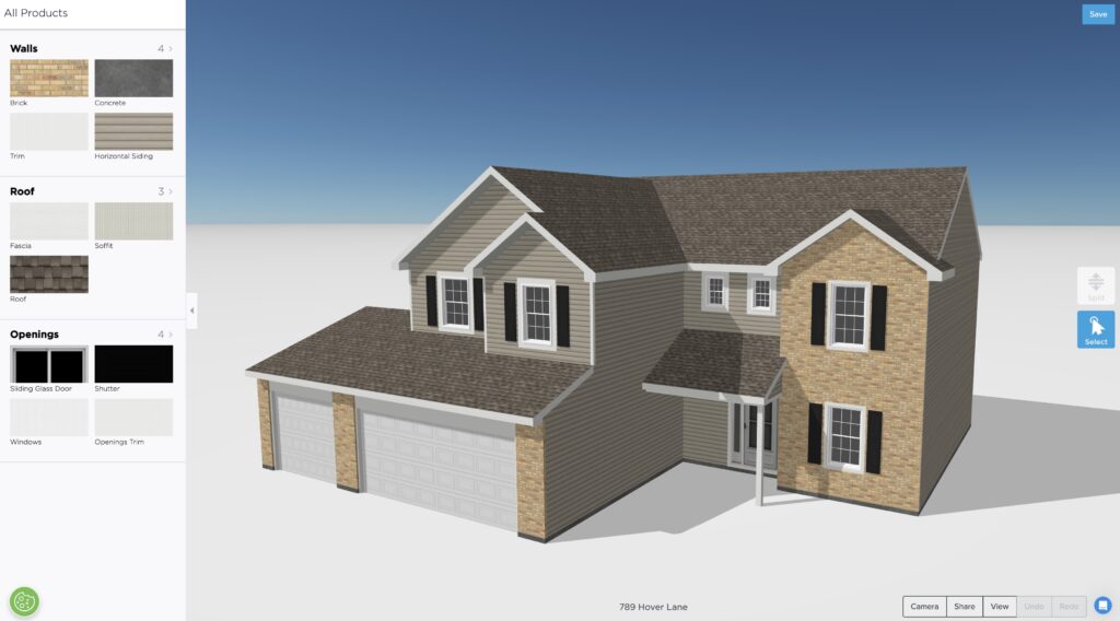 Hover Best Shingle Colors 3D Visualization on your own home in Minnesota