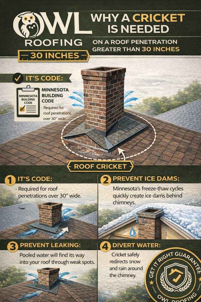 reasons why a roof would need a roof cricket around a chimney