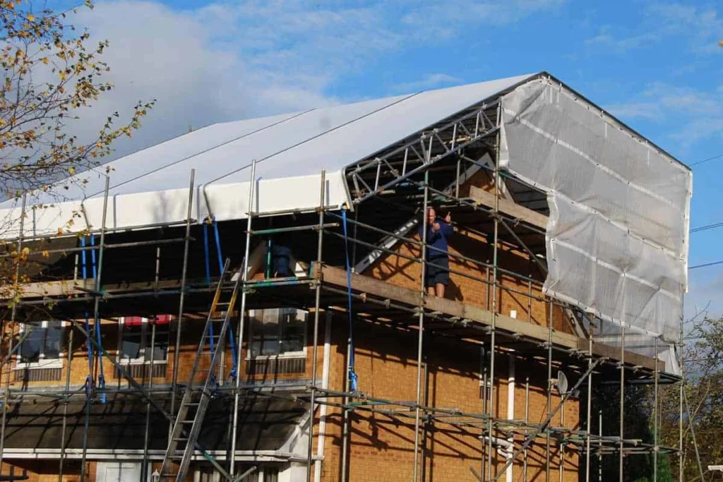 roof cover scaffolding