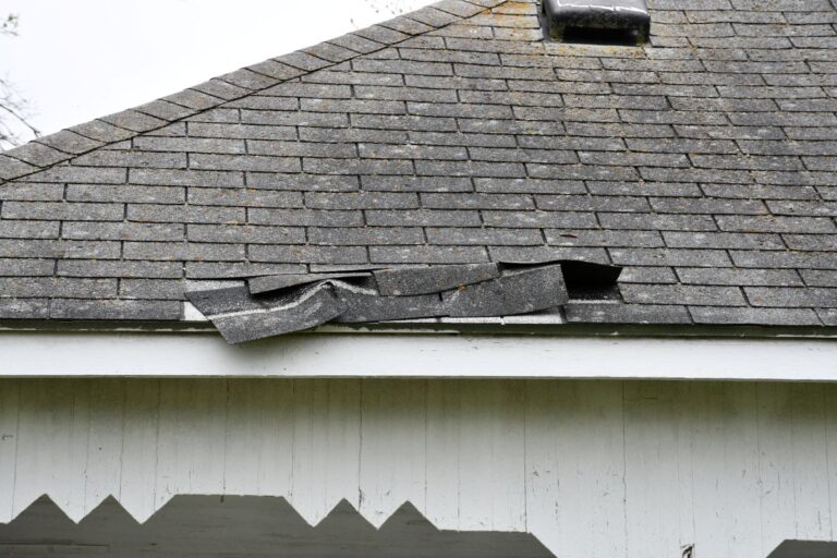 Roofing shingle damaged in storm