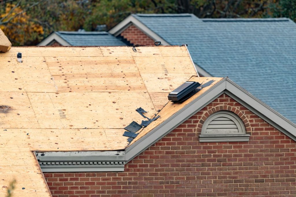 roof replacement in progress