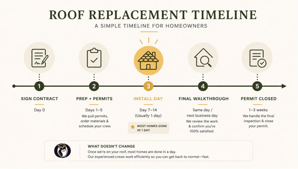 Roof Replacement Timeline Expectations Normal How Long Does it Take to Replace a Roof