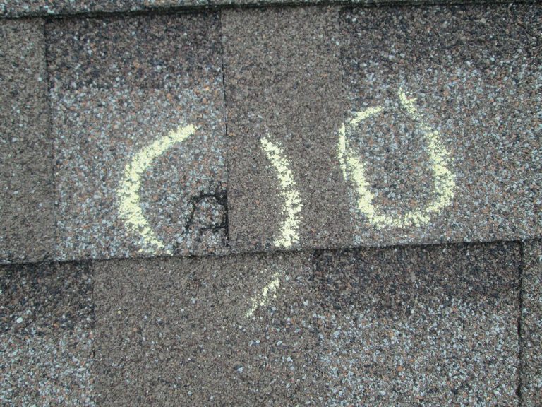 Hail Damaged Roofing Shingles, Inspection after storm damage, North Oaks MN