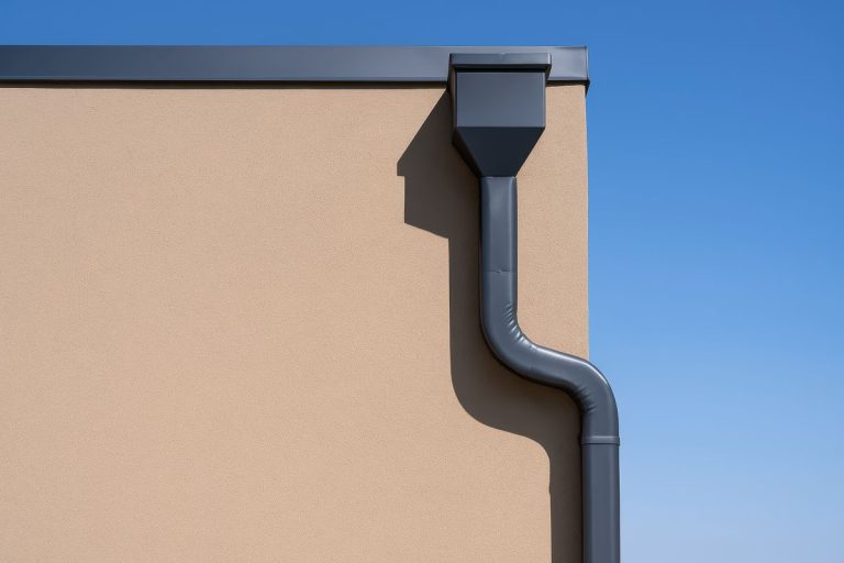 scupper and downspout on modern building