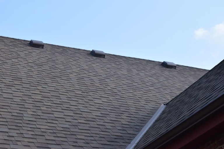 Asphalt shingle roof with a steep pitch